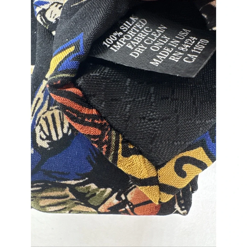 Vtg Ralph Marlin Mens Tie 1994 Harley Davidson Antiques USA